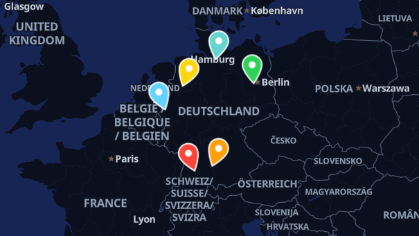 Map of company locations