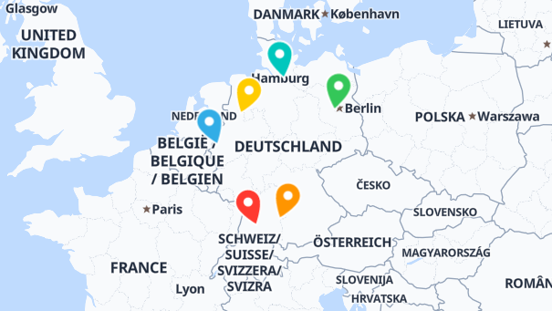 Map of company locations