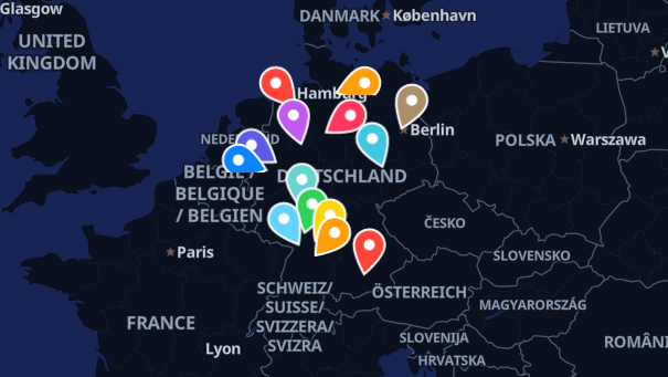 Map of company locations