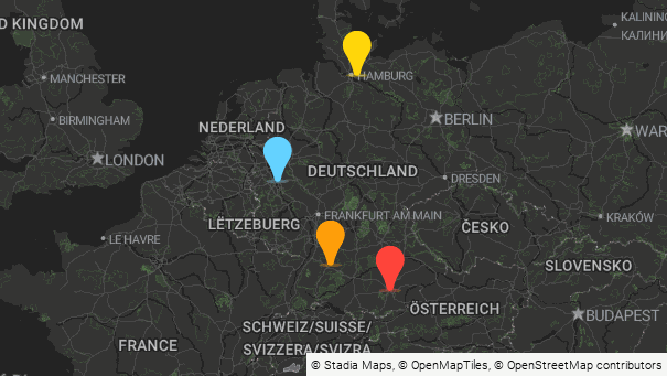 Map of company locations