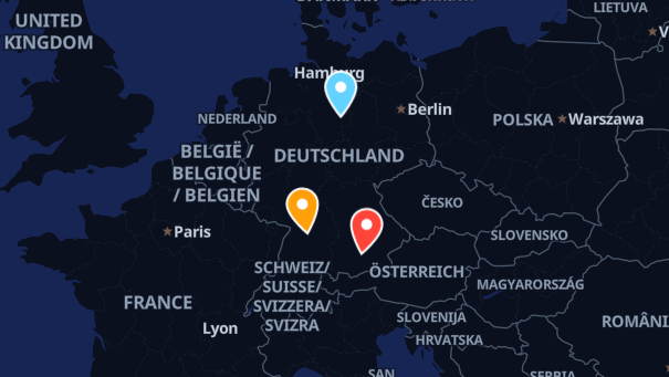 Map of company locations