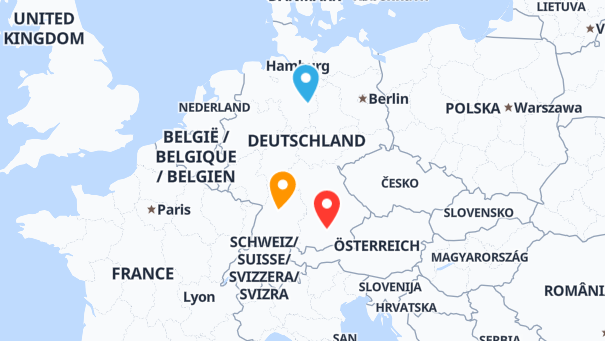Map of company locations