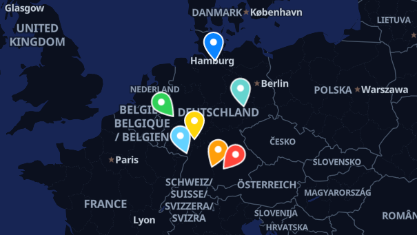 Map of company locations