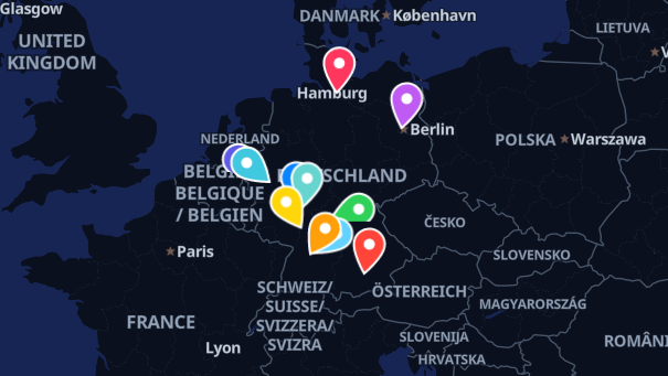 Map of company locations