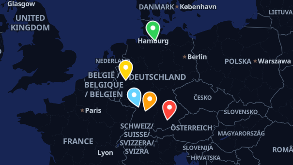 Map of company locations