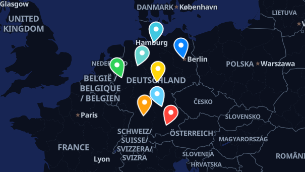 Map of company locations