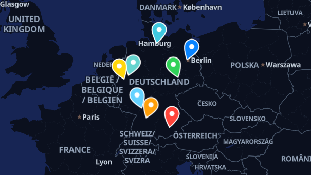 Map of company locations