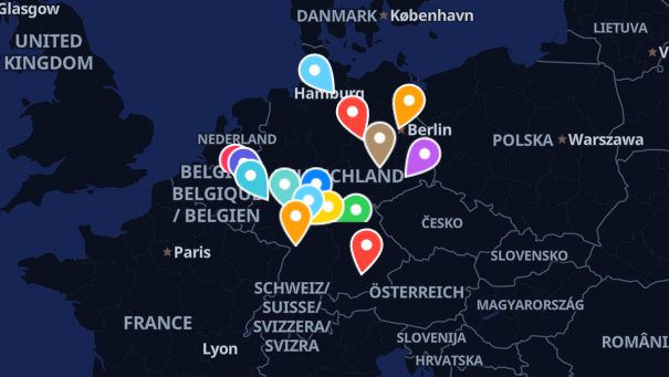 Map of company locations