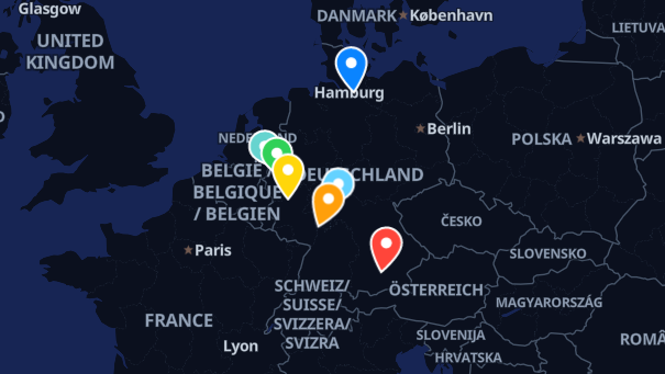 Map of company locations