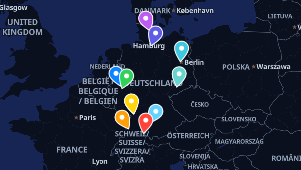 Map of company locations