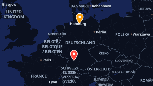 Map of company locations