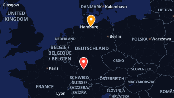 Map of company locations