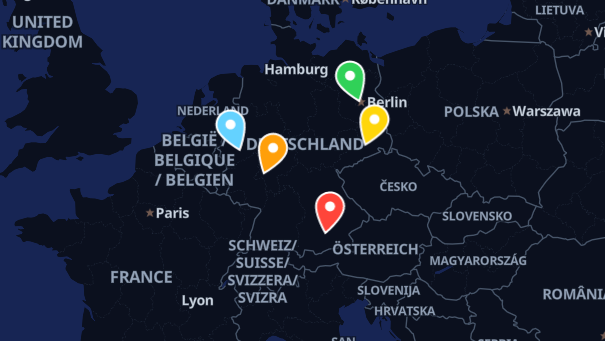 Map of company locations