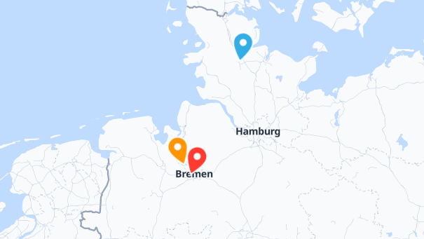 Map of company locations