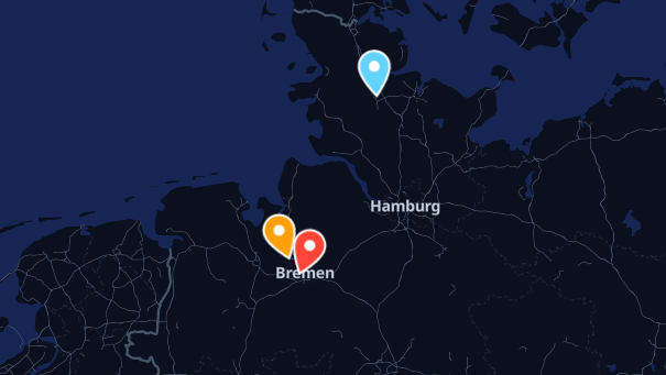 Map of company locations