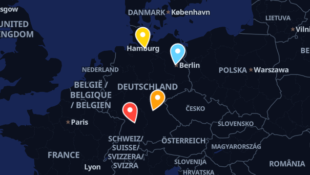 Map of company locations