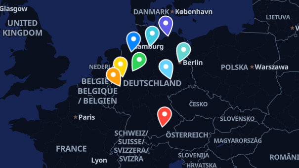 Map of company locations
