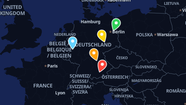 Map of company locations