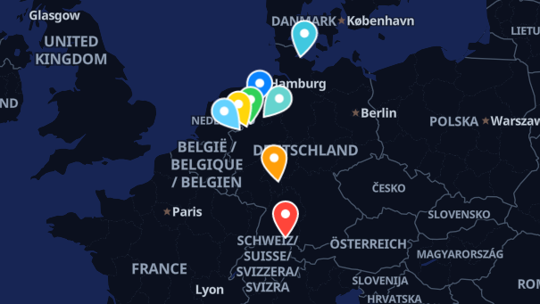 Map of company locations