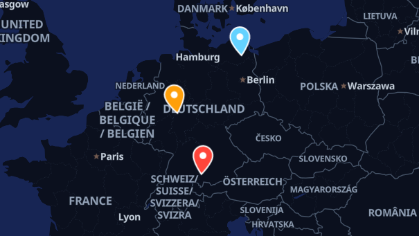 Map of company locations