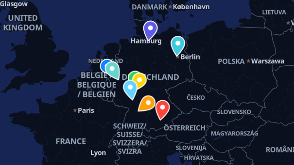 Map of company locations