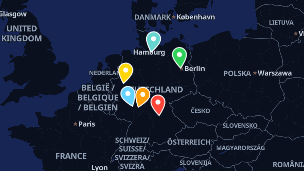 Map of company locations
