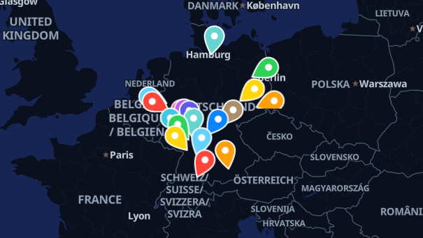 Map of company locations