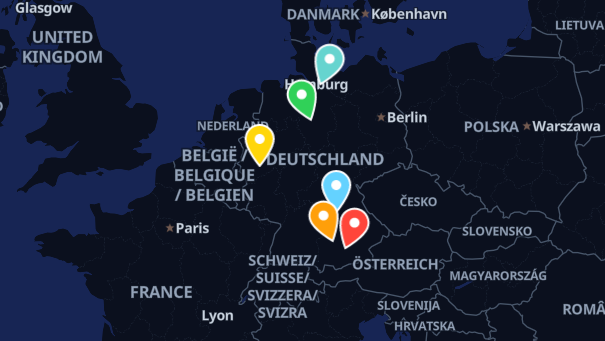 Map of company locations
