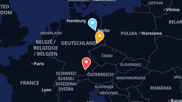Map of company locations