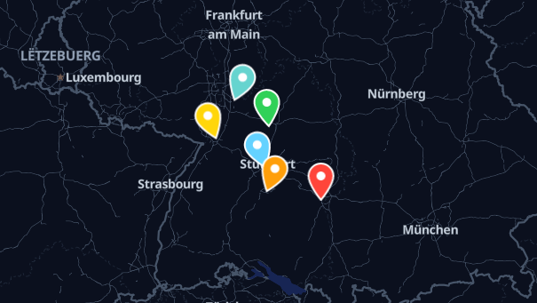 Map of company locations