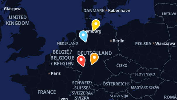 Map of company locations