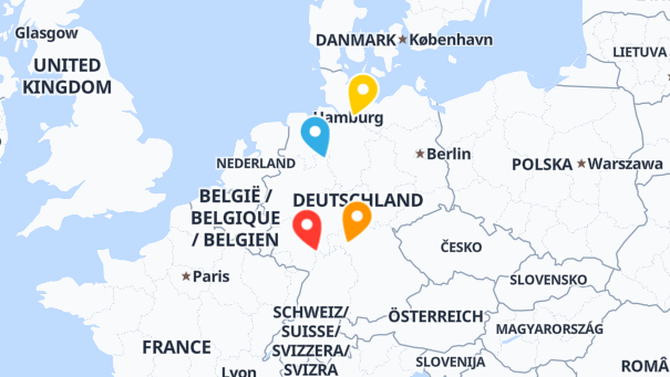Map of company locations