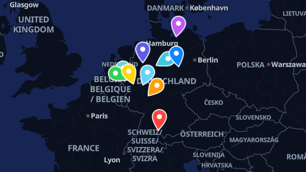 Map of company locations