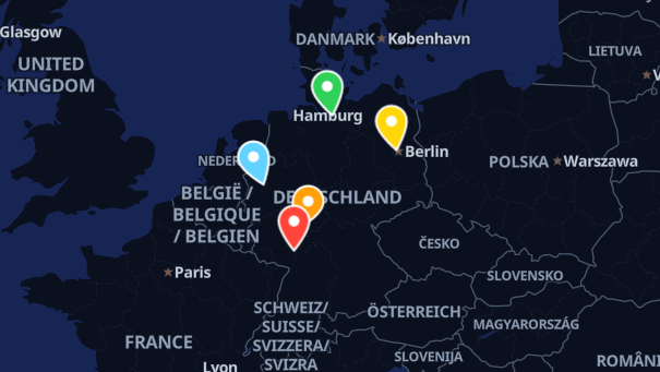 Map of company locations