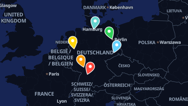 Map of company locations