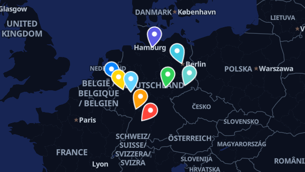 Map of company locations