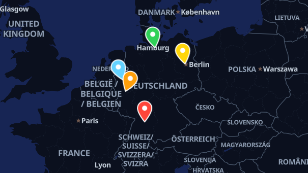 Map of company locations
