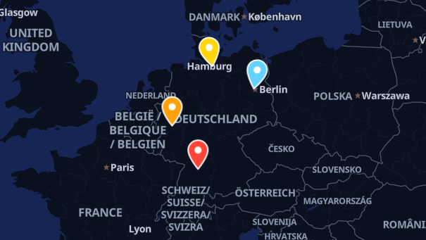 Map of company locations