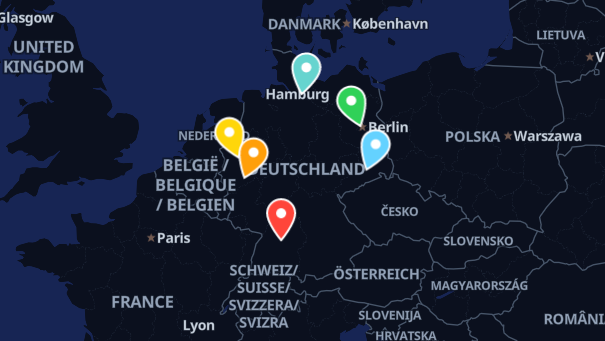 Map of company locations