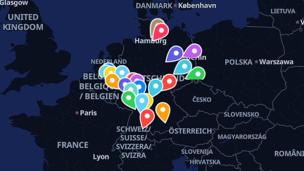 Map of company locations