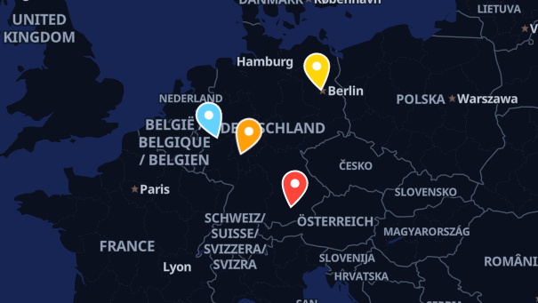 Map of company locations