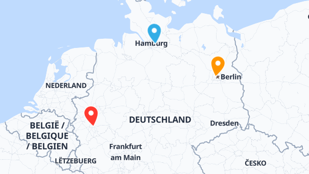 Map of company locations