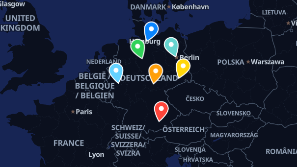 Map of company locations