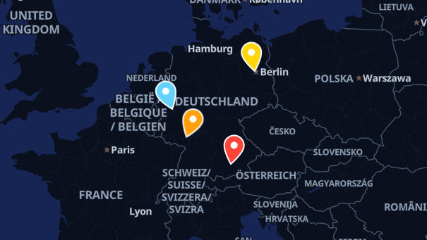 Map of company locations
