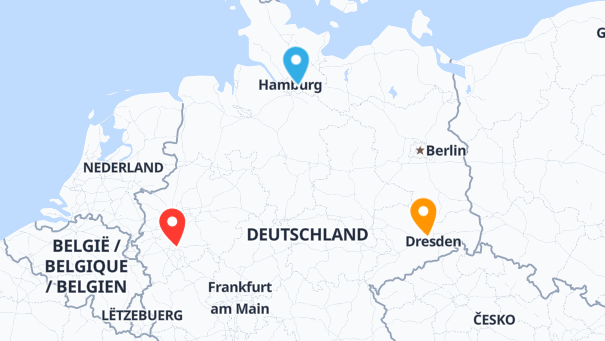 Map of company locations