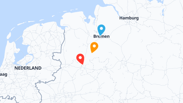 Map of company locations