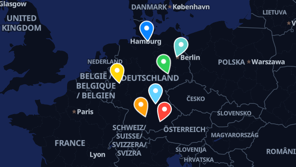 Map of company locations