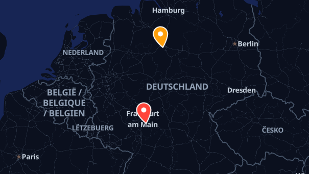 Map of company locations
