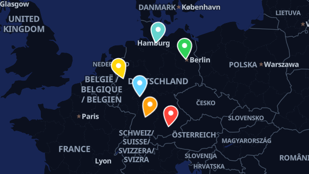 Map of company locations