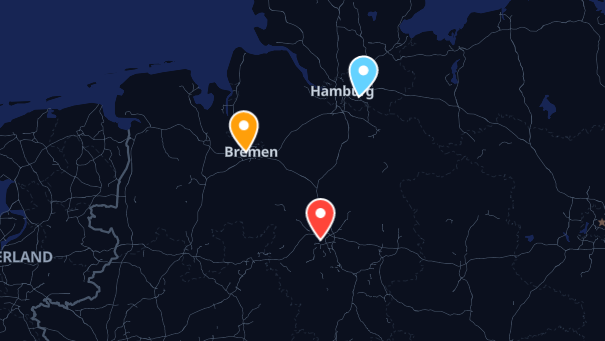 Map of company locations